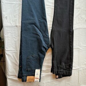Bundle of blue and black jeans